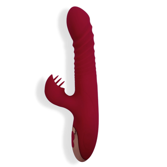 Heated thrusting dildo
