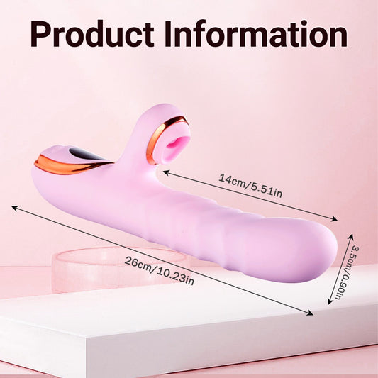 3 In 1 Tongue Thrusting Vibrators Dildo Adult Sex Toy For Women G Spot Vibrators And Sucking Clitoral Stimulator
