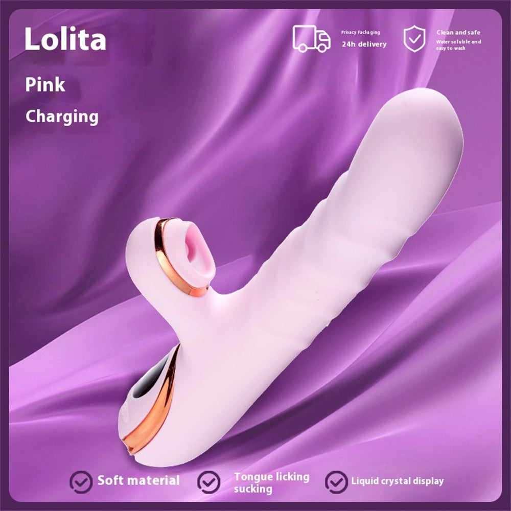 3 In 1 Tongue Thrusting Vibrators Dildo Adult Sex Toy For Women G Spot Vibrators And Sucking Clitoral Stimulator