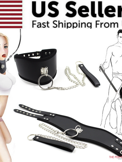 BDSM Bondage SM Kit Women Neck Collar Restraint Set Love Black Slave