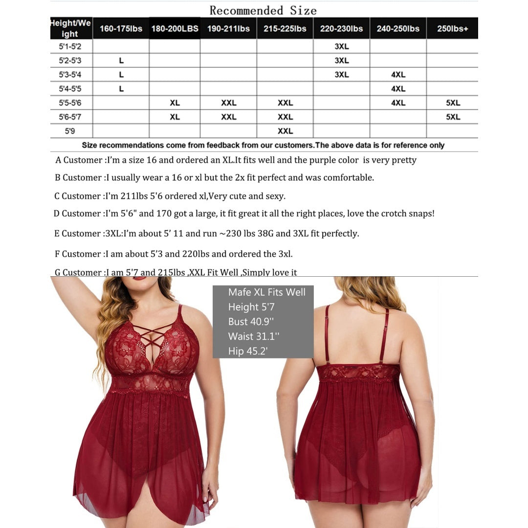 Plus Size Babydoll Lingerie