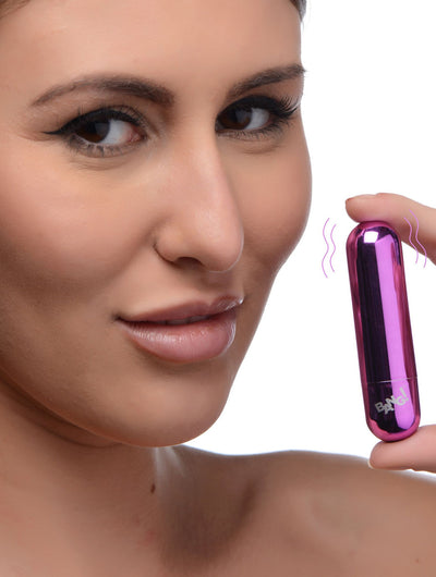 10X Rechargeable Vibrating Metallic Bullet - Purple