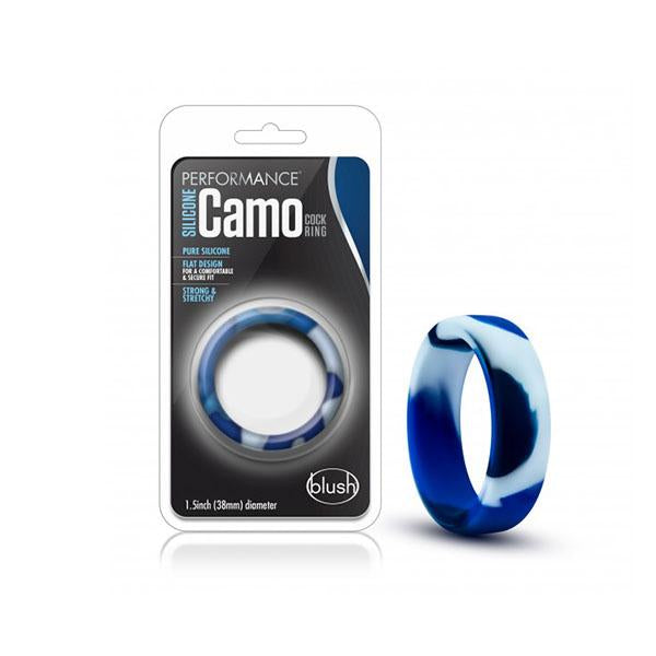 Performance Silicone Camo Cock Ring Blue Camouflage
